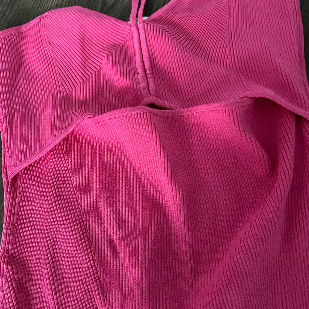 Jonathan Simkhai pippa halter mini dress in azalea - Picture 5 of 7